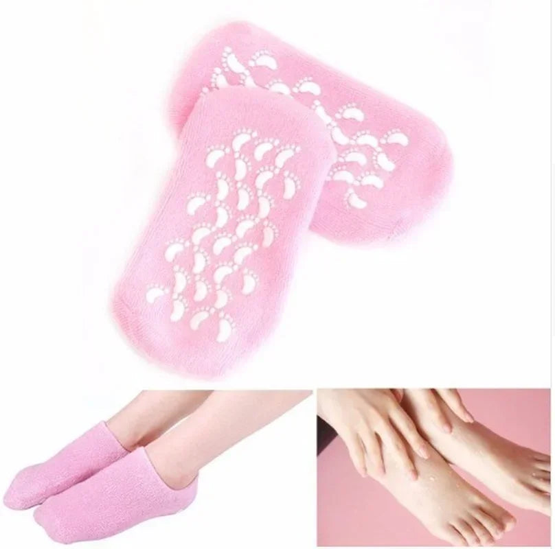 1 pair Reusable SPA Gel Socks Moisturizing Whitening Exfoliating Velvet Smooth Beauty Foot Care Silicone Socks Feet Care Peaceful Pleasures Health and Wellness