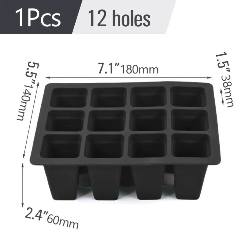 9-Cell Silicone Seed Germination Tray with Drainage Holes