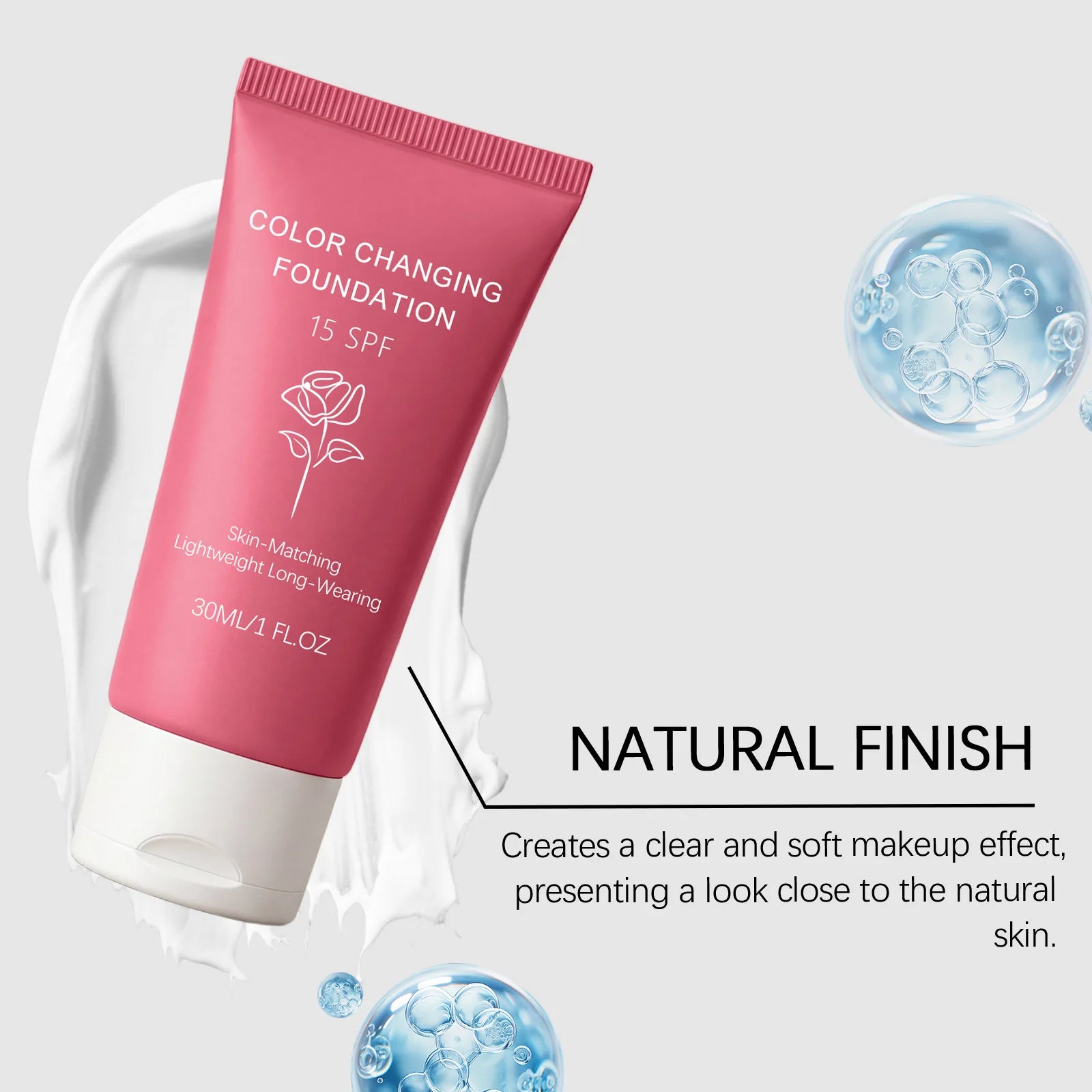 Color Changing Foundation Lotion SPF 15 Hydrating Lightweight Natural Coverage Long Lasting Multi-Effect Makeup Base Cosmetics Peaceful Pleasures Health and Wellness