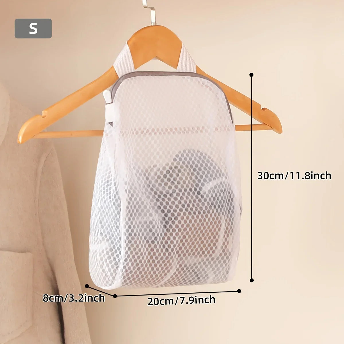 Wall-Mounted Zippered Honeycomb Net Laundry & Storage Bag