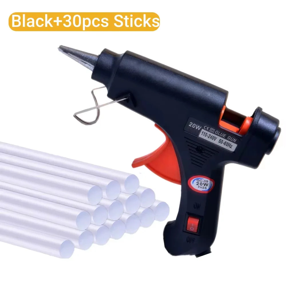20W Mini Hot Melt Glue Gun Kit with 10 Glue Sticks – CE Cert