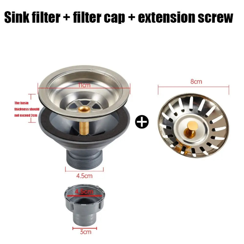 Stainless Steel Sink Basin Drain Filter – Rust-Proof & Durable