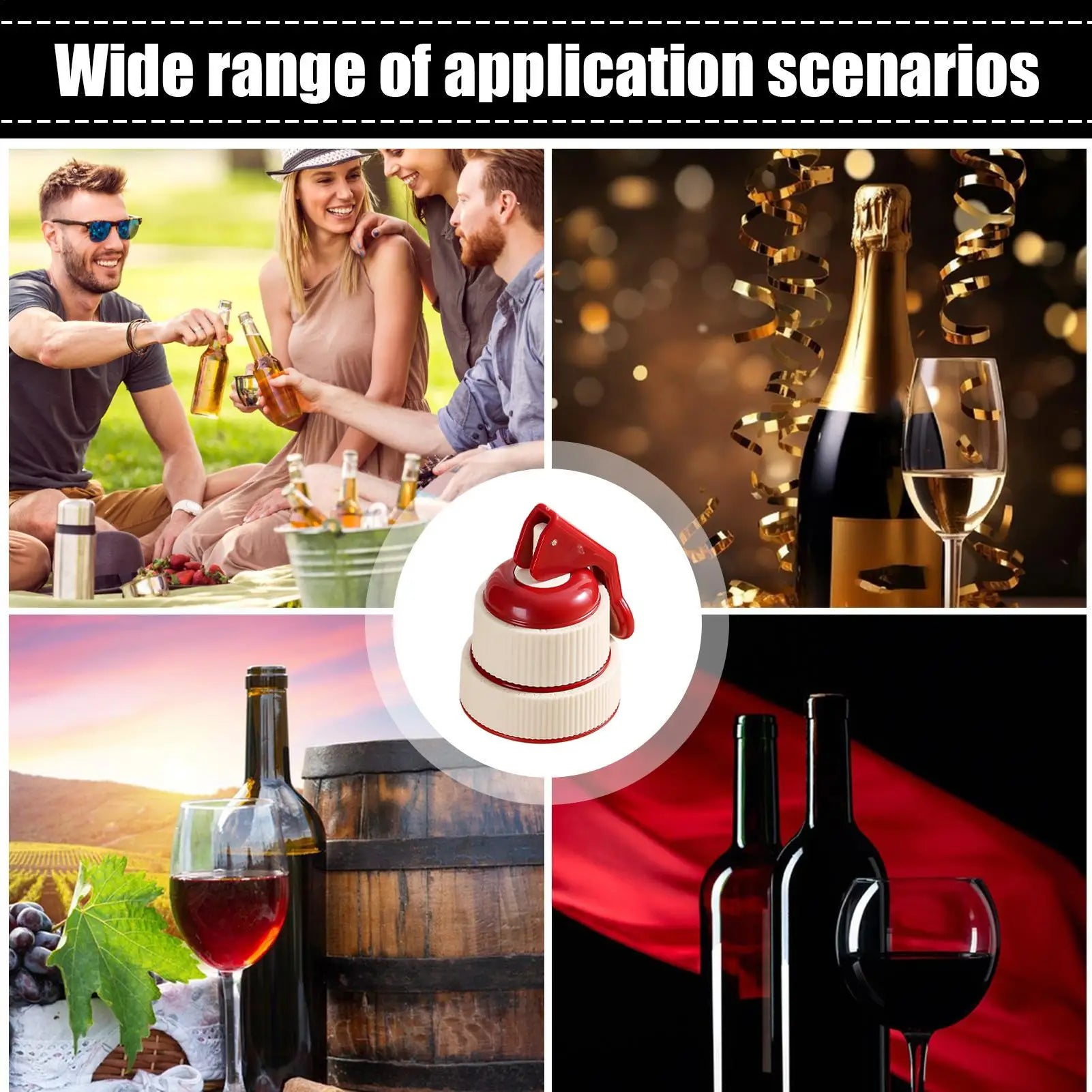 Bottle Stopper Beverage Preserver With Time Scale Record Wine Cork Stopper For Home Christmas Kitchen Dinner Parties Bar Family Peaceful Pleasures Health and Wellness