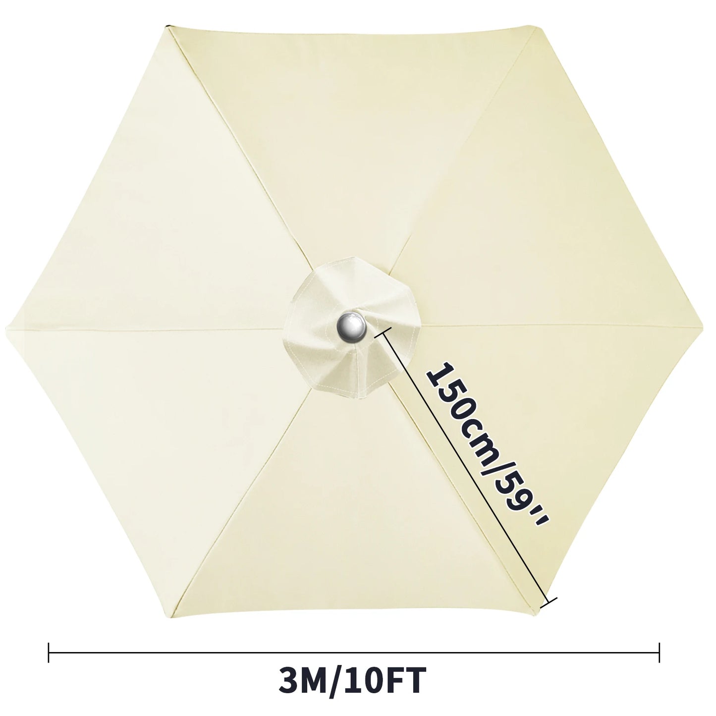 Waterproof Patio Umbrella Replacement Canopy 6 & 8 Rib