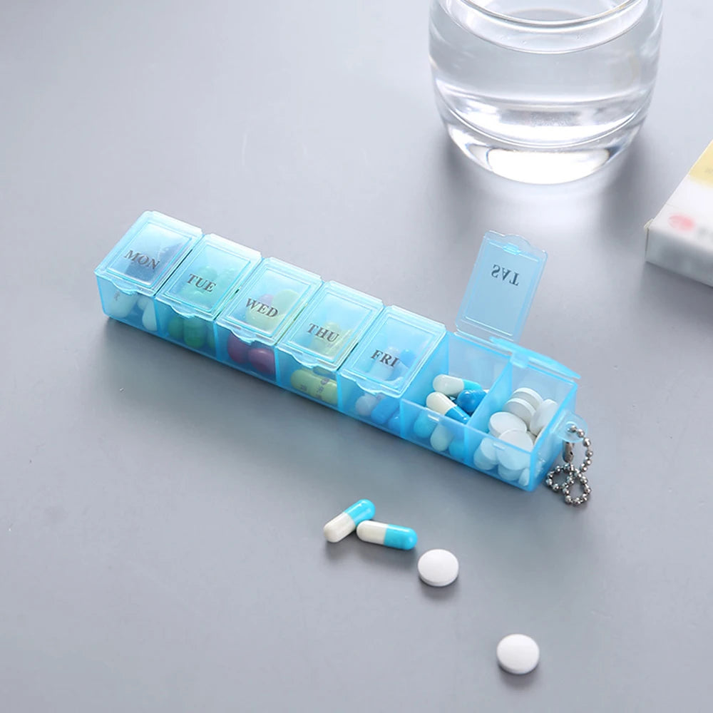 7 Days Pill Medicine Box Weekly Tablet Holder Storage Organizer Container Case Pill Box Splitters 3 Colors Pill Case Organizer Peaceful Pleasures Health and Wellness