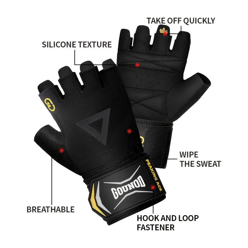 Heavy-Duty Weight Lifting Gloves – Non-Slip Grip & Adjustable Fit