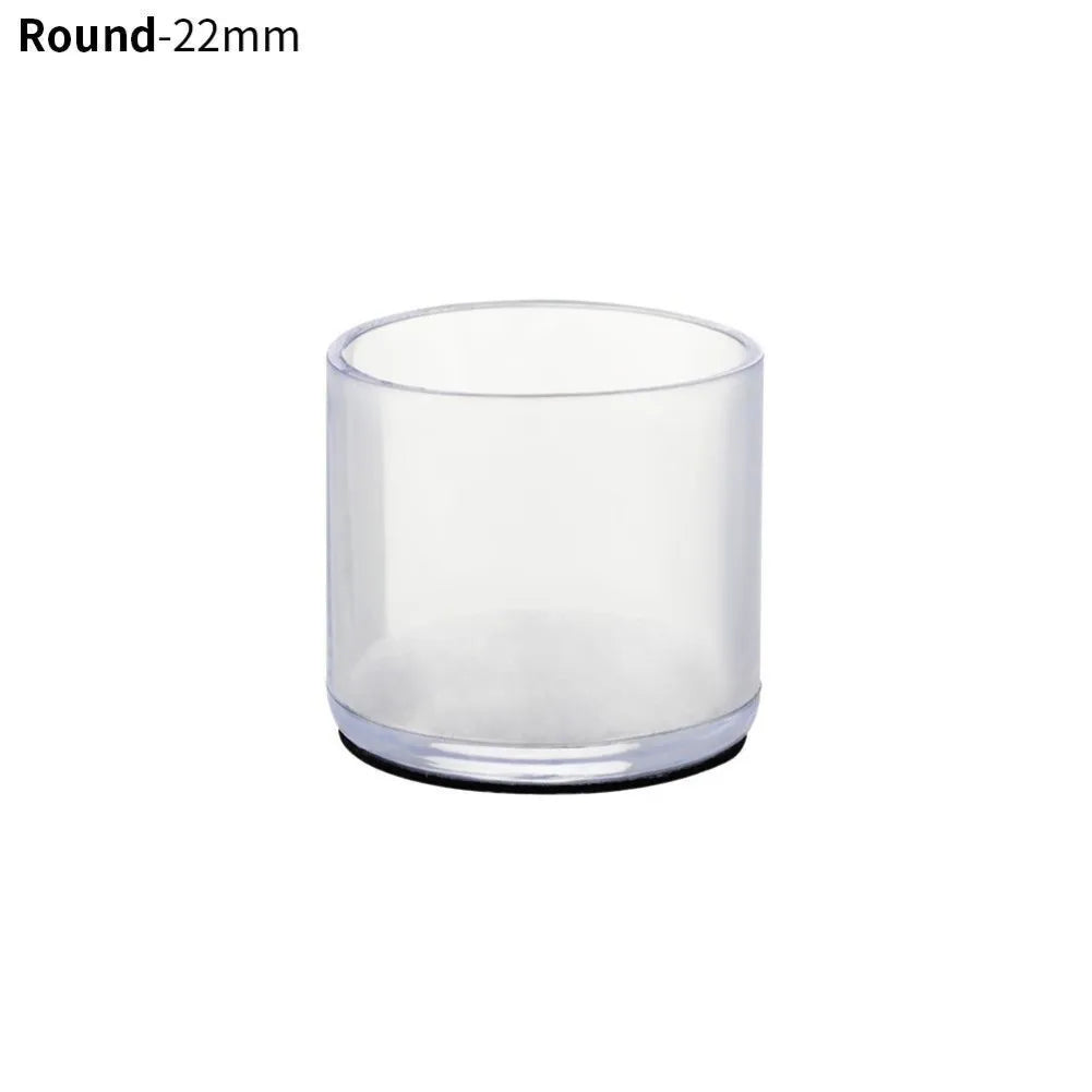 Furniture Leg Foot Protector Transparent White PVC Wear-resistant Cap