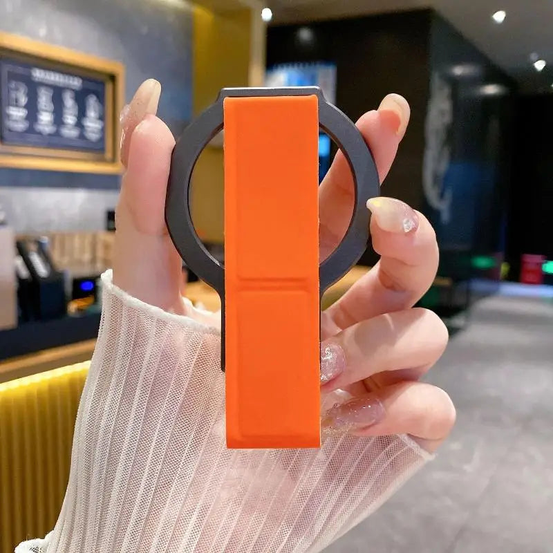 360° Magnetic Phone Grip Stand – Alloy & Silicone Finger Strap