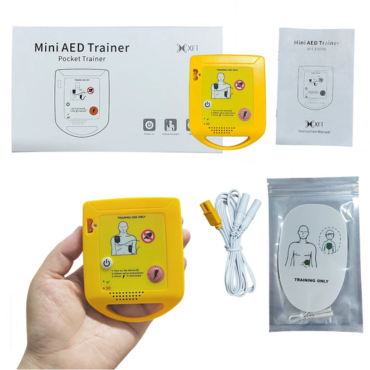 AED Trainer Device Automated Cardiopulmonary Resuscitation Training Voice Optional(English/Spanish/French/Portuguese) First Aid Peaceful Pleasures Health and Wellness English