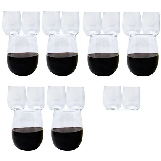20-Pack Stemless Disposable Plastic Wine Glasses – Crystal Clear Disposable Wine Glasses Peaceful Pleasures Health and Wellness Transparent
