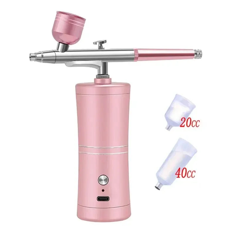 7.4v Airbrush Nail With Compressor Portable Air Brush Nails Compressor For Nail Art Painting Airbrush Compressor Paint Crafts Peaceful Pleasures Health and Wellness Pink Kit