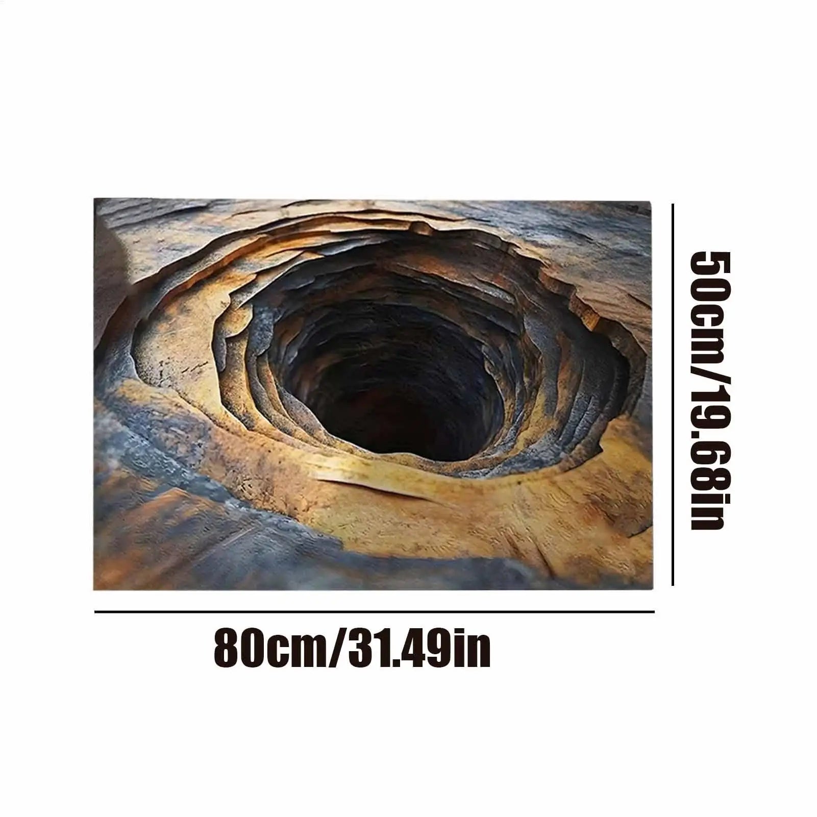 Bathroom Rug Abstract Non Slip Absorbent 3D Hole Optical Illusion Area Rug For Bedroom Study Guesthouse Front Door Sofa Side Peaceful Pleasures Health and Wellness