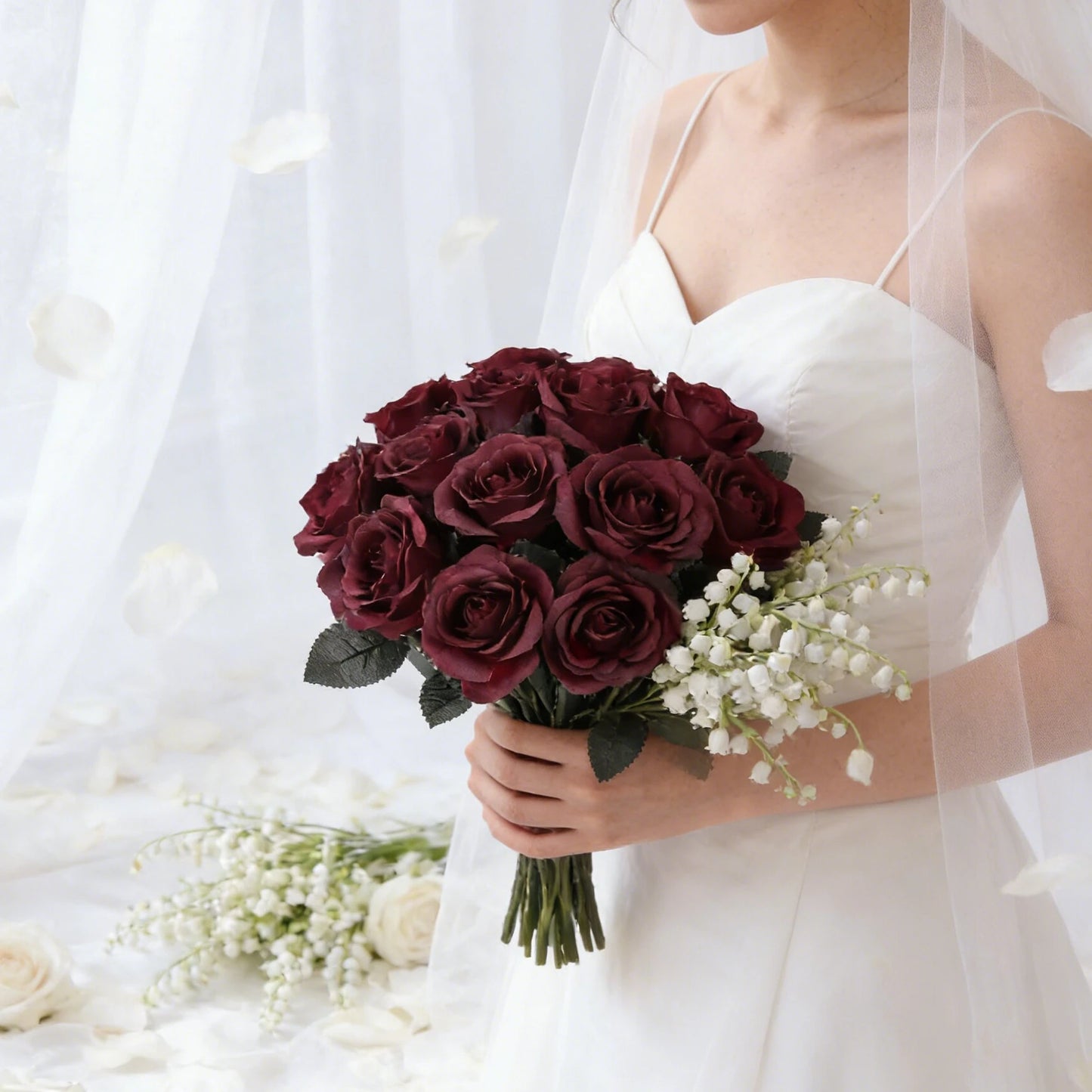 Silk Rose Artificial Flower Bouquet for Wedding & Home Decor