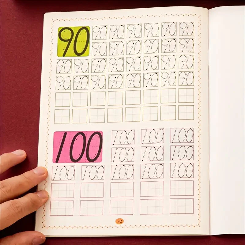 Workbook Tracing Numbers 0-100 Handwriting Textbook Learning Math