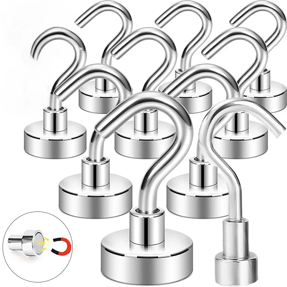 NdFeB Magnetic Hooks 5/10 Pack – Strong Wall Hooks for Home Magnetic Wall Hooks Peaceful Pleasures Health and Wellness