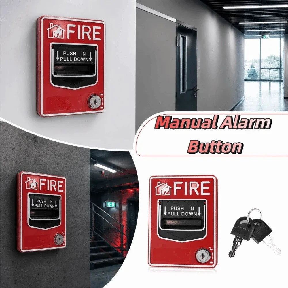 Sturdy Hard Casing Conventional Manual Alarm Call Point Prominent Red Outer Shell Manual Emergency Push Button Peaceful Pleasures Health and Wellness