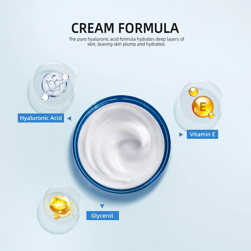 Hyaluronic Acid Gel Cream Hydrating Face Moisturizer For Hydrate&Smooth Extra-Dry Skin Nourishing Improve Dryness Facial Lotion Peaceful Pleasures Health and Wellness