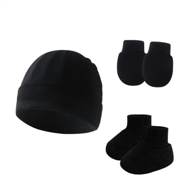 Newborn Baby Hat Gloves & Booties Set – Soft Cotton 0–9M