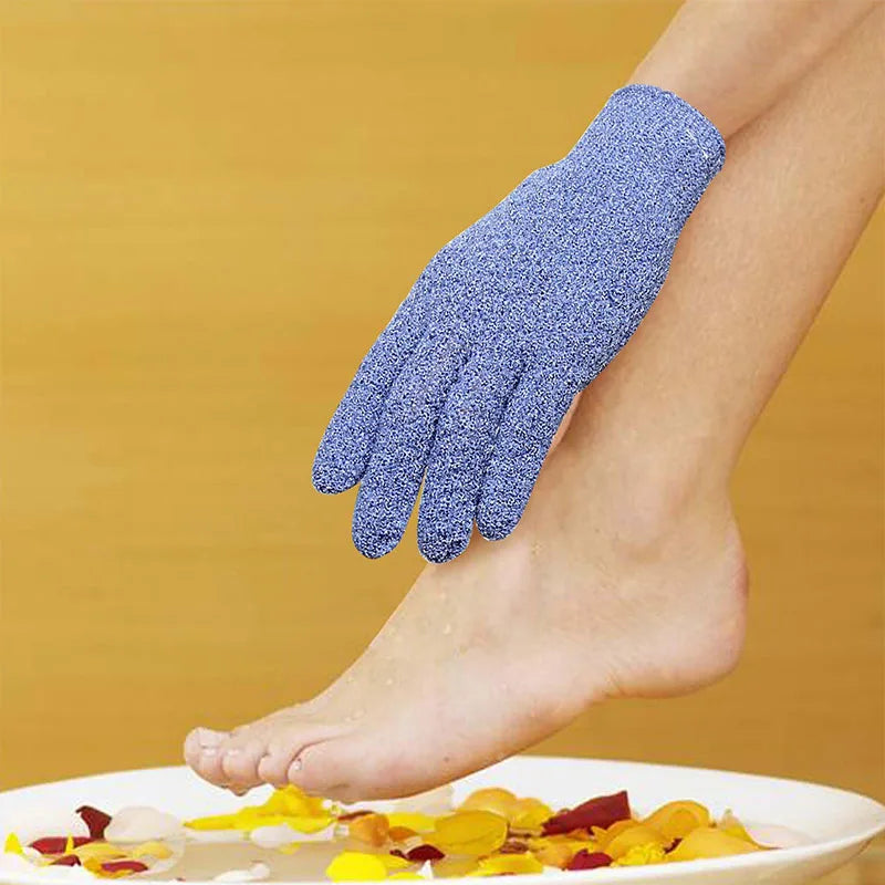 Shower men's and women's exfoliating gloves, dual texture body scrub gloves, dead skin remover suitable for home SPA massage (1 Peaceful Pleasures Health and Wellness