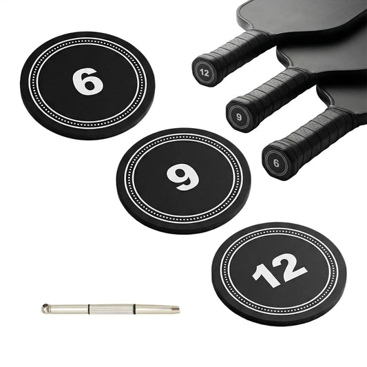 Pickleball Paddle Weighted Butt Caps – 6g 9g 12g Balance Set Paddle Weight Accessory Peaceful Pleasures Health and Wellness