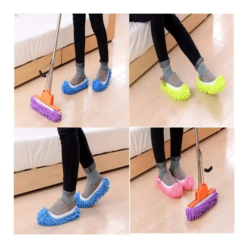 Chenille Microfiber Floor Mop Cleaning Slippers – 1 Pair