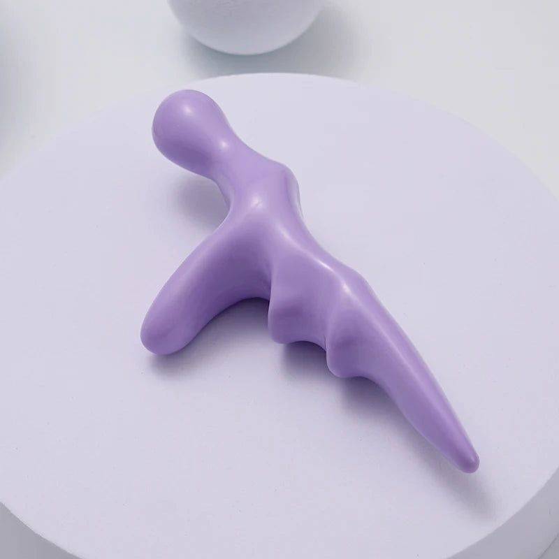 T Acupressure Massager Thumb Finger Press Trigger Point Relief Fatigue Manual Relaxed Whole Body Deep HandHeld Reflexology Tool Peaceful Pleasures Health and Wellness Purple