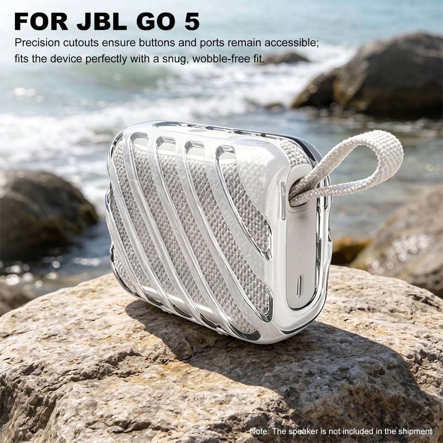 TPU Transparent Case for JBL GO 5 Bluetooth-Compatible Speaker Audio Protective Case Anti-Scratch Transparent Speaker Shell Peaceful Pleasures Health and Wellness
