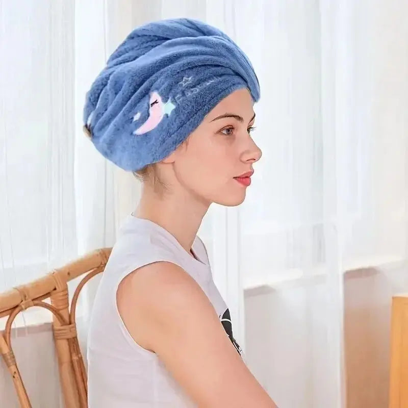 1pc Quickly Dry Hair Hat Super Absorbent Soft Bathroom Women Head Towels Girls Cute Hair Towel Hair Dry Wrap Bonnets Peaceful Pleasures Health and Wellness