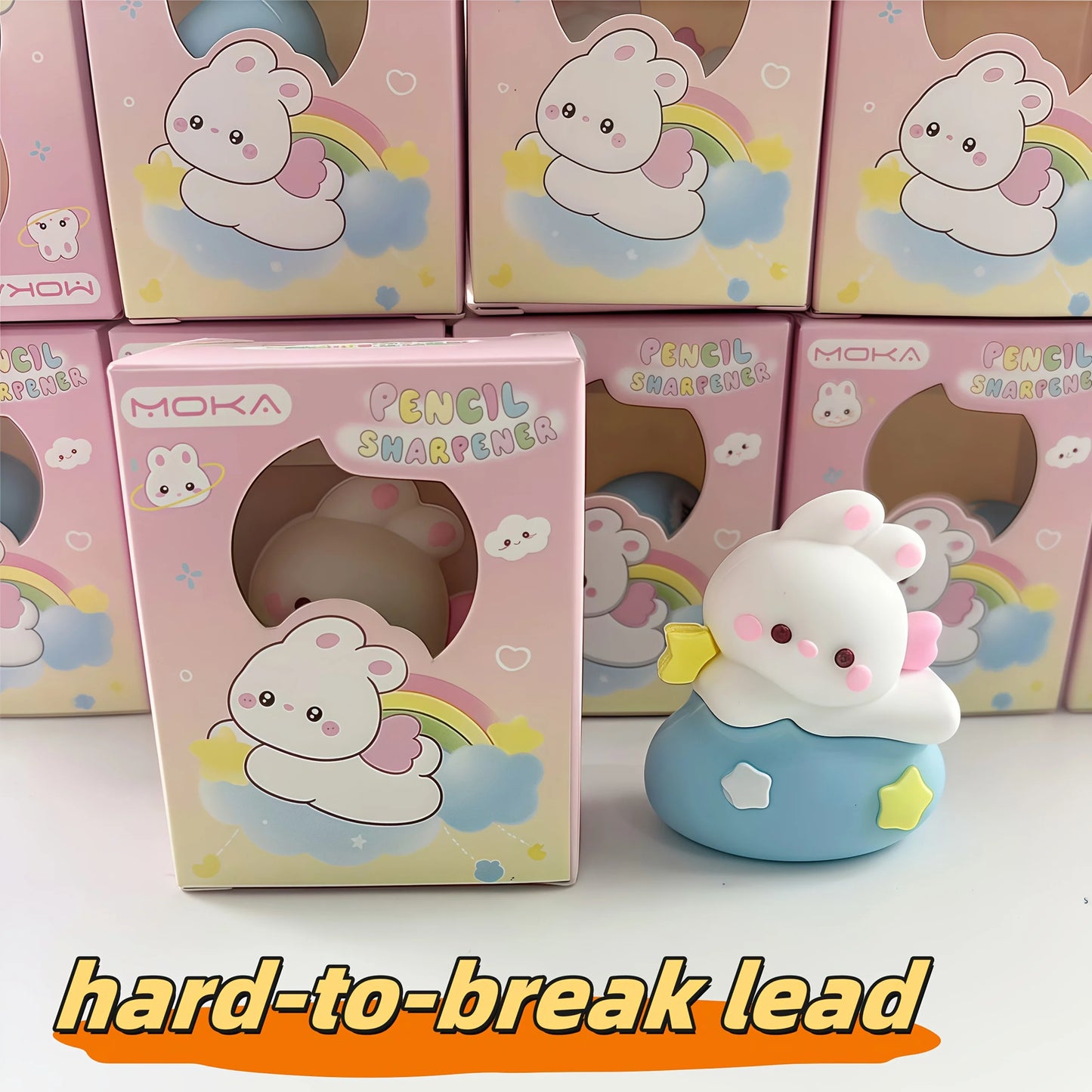 6-Piece Set of Mini Pencil Sharpeners, Desktop Decorations, Cute Strawberry Bunny, Rainbow Bunny Design, Cartoon Cute Pencil Sharpener, Portable Pencil Sharpener for Children and Elementary School Students Peaceful Pleasures Health and Wellness