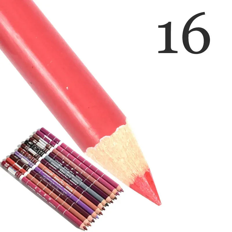 28-Color Waterproof Matte Lip Liner Pencil – Long-Lasting