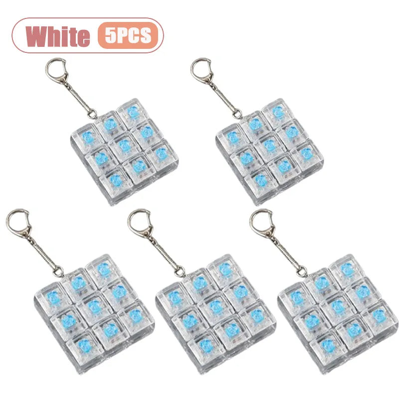 9-Key Mechanical Switch Tester Keychain Fidget Toy | 1–20 Pack