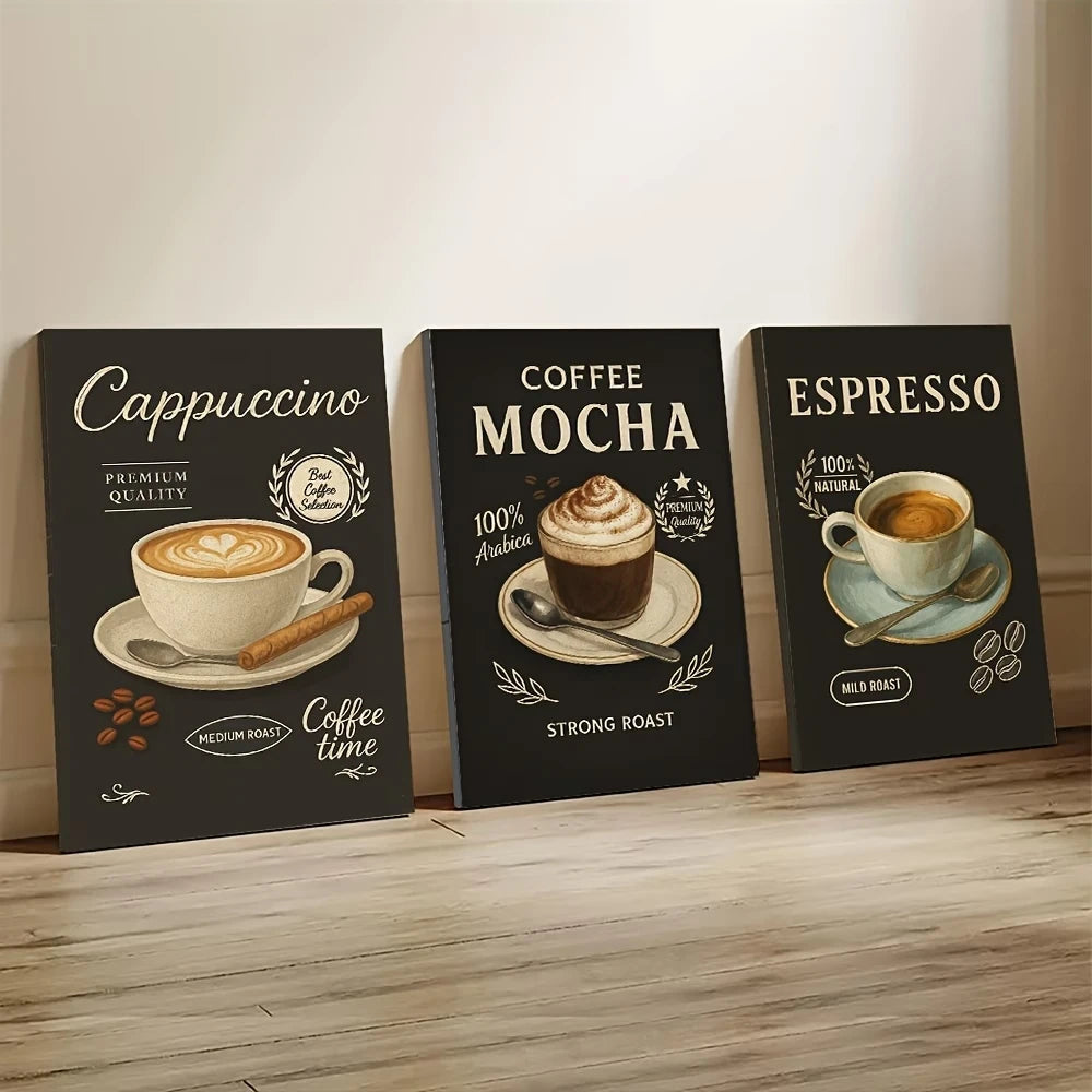Coffee Canvas Wall Art | Cappuccino Mocha Espresso Print