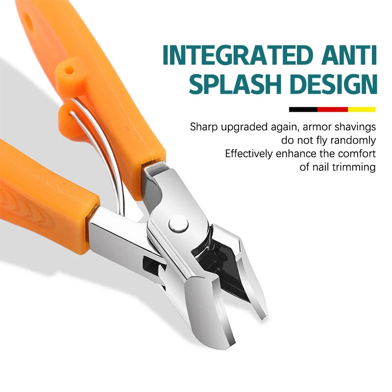 Large Jaw Openning Nail Clipper Thick Hard Slanted Nail Cutter Stainless Steel Manicure Tools Toe Cutter Trimmer Anti-Splash Peaceful Pleasures Health and Wellness