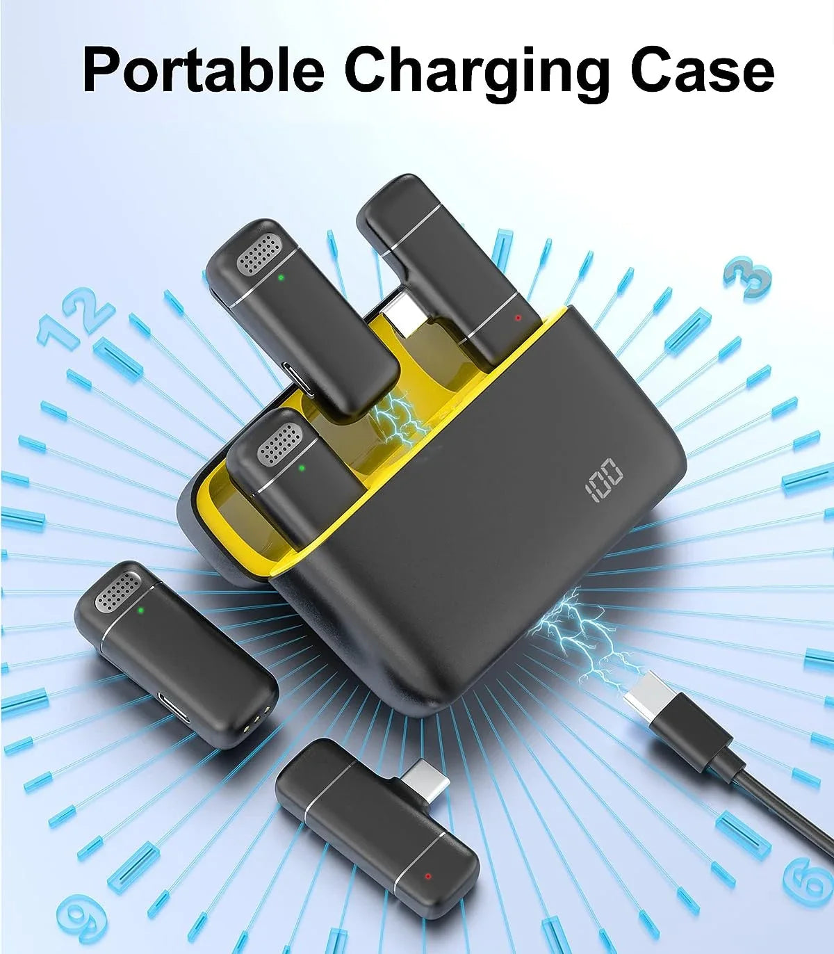 K30 Wireless Lavalier Microphone Charging Case Mic Portable Audio Video Recording for iPhone Android Notebook Live Gaming Mic Peaceful Pleasures Health and Wellness