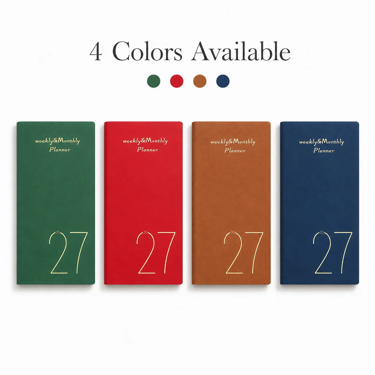 2027 Weekly Monthly Planner 4-Color Notebook A5 Lined Journal Office