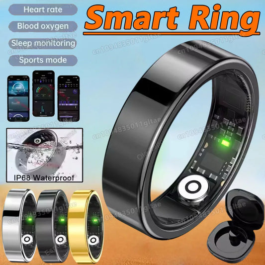 2026 New Smart Ring Heart Rate Blood Pressure Sleep Monitoring Motion Tracking IP68 Waterproof Men Women Smart Ring Holiday Gift Peaceful Pleasures Health and Wellness