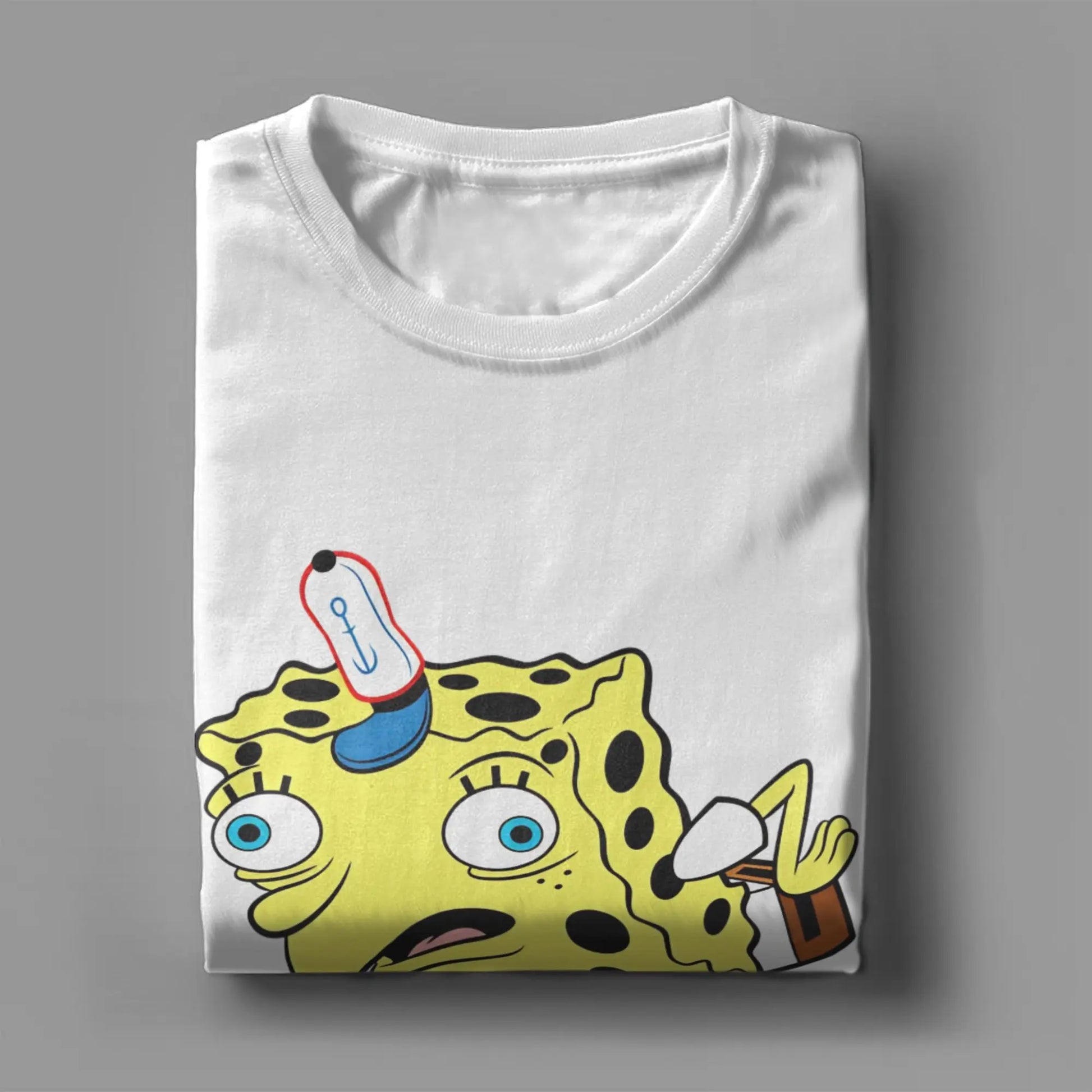 Men's T-Shirt S-Spongebobs Vintage 100% Cotton Tee Shirt Short Sleeve SpOnGeBoB Meme T Shirts Round Neck Clothes 6XL Peaceful Pleasures Health and Wellness