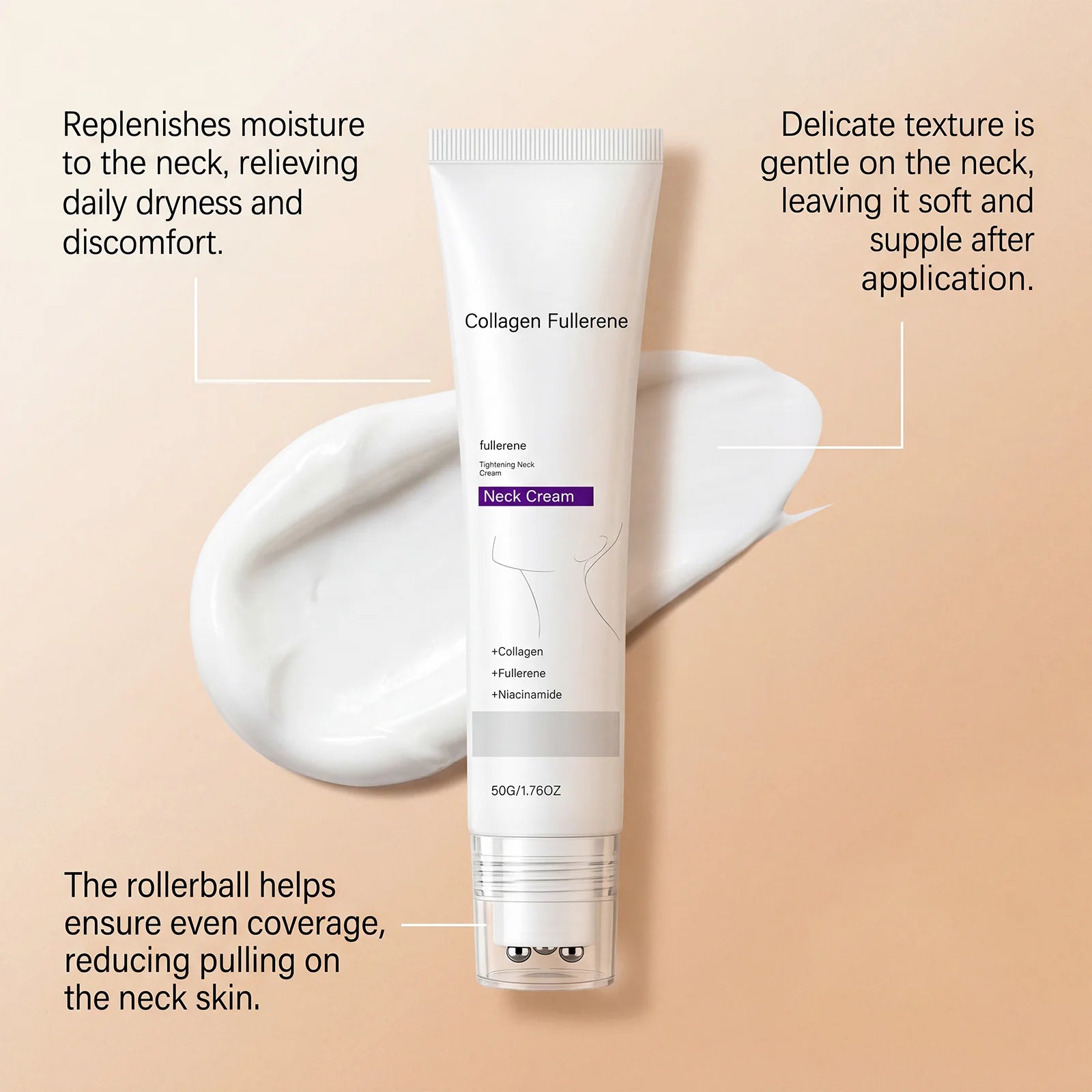 Collagen Neck Cream Reduce Neck Wrinkles Fine Lines Firming Lifting Neck Eliminate Double Chin Skincare Neck Lines Protein Cream Peaceful Pleasures Health and Wellness