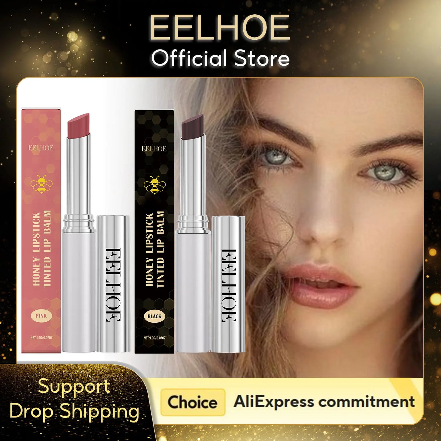 EELHOE Pink Honey Tinted Lip Balm with Vitamin E – 1.9g