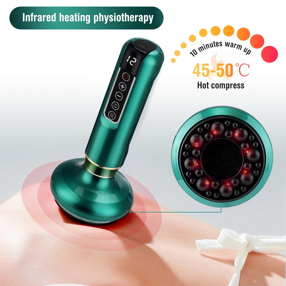 Chinese Smart Medical Cupping Electric Suction Beauty Body Cellulite Massager for Back Scraping Home Handheld Vacuum Guasha Jars Peaceful Pleasures Health and Wellness