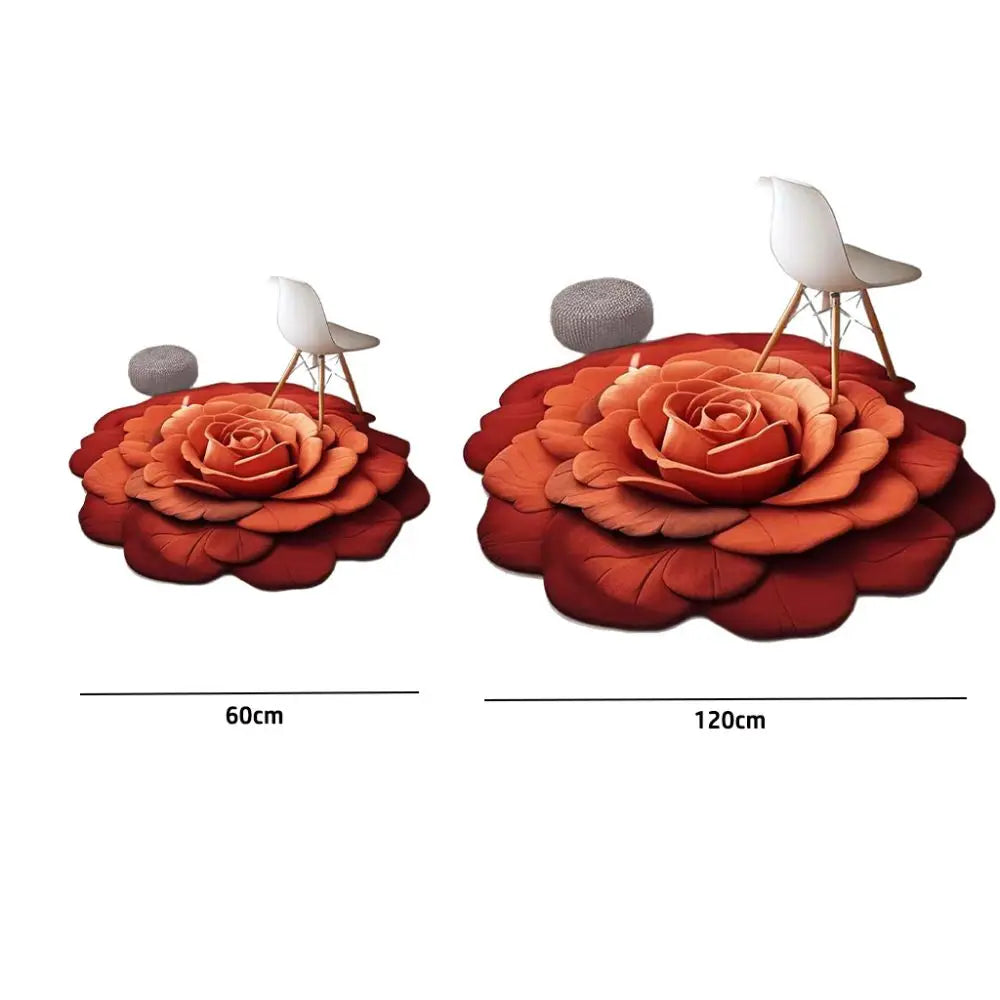 Baby Crawl Special-shaped Flower Carpet Sunflower Pastoral Peony Floor Mat Soft Non-slip Blanket Bedside Peaceful Pleasures Health and Wellness