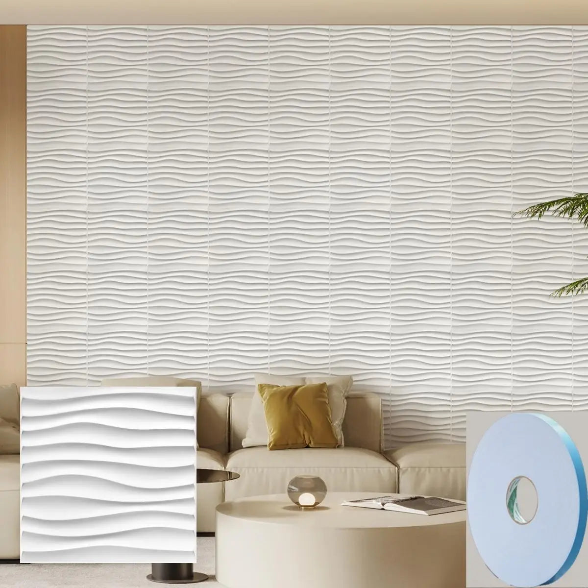 20/30PCS 3D diamond patterned PVC wall panel, suitable for indoor wall decoration, 11.8 x 11.8 inches (including tape) Peaceful Pleasures Health and Wellness