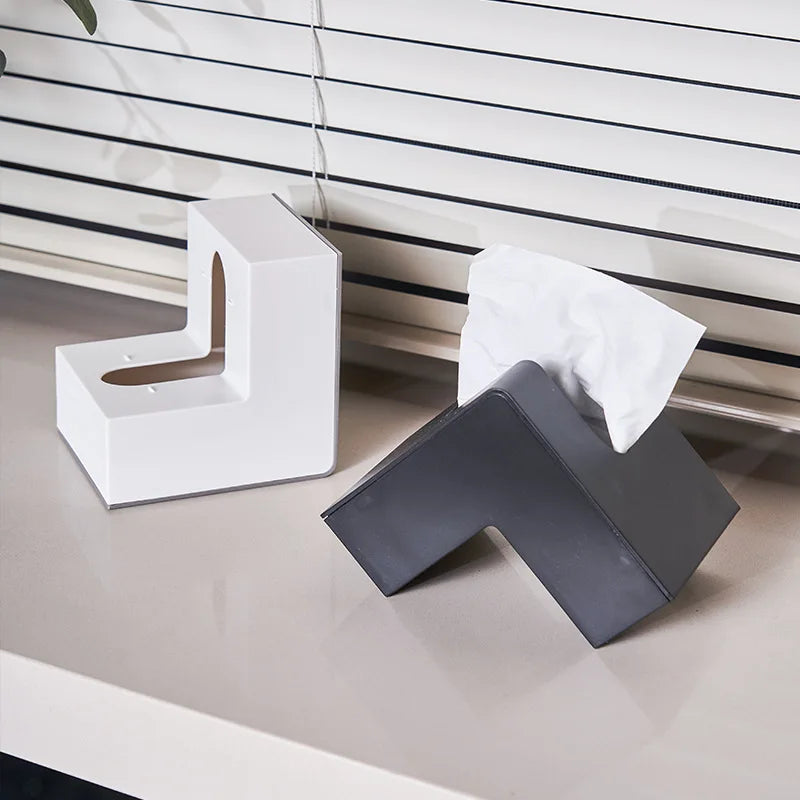 Japanese creative ins air-pumped paper box net red high appearance level L-shaped tissue box living room simple Kleenex box Peaceful Pleasures Health and Wellness