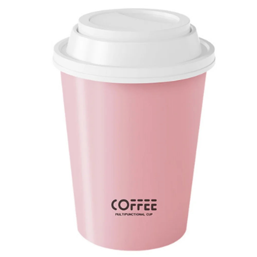 7 in 1 Children's Stationery Set Coffee Cup Shape with Fan Children's Creative Stationery Cup Stapler with Lamp Peaceful Pleasures Health and Wellness Pink