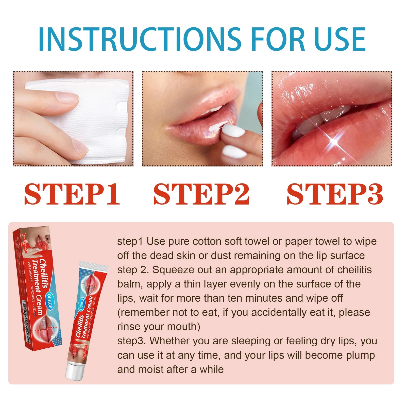 OUHOE Lip Repair Balm Lip moisturizing and hydrating chapped and cracked to prevent dryness and lighten lip lines care balm Peaceful Pleasures Health and Wellness