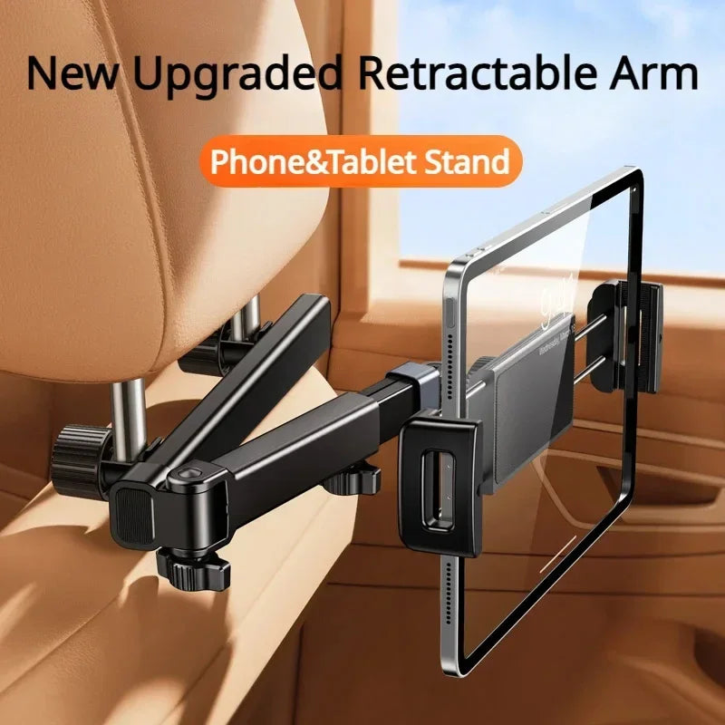 Car Back Seat Headrest Tablet Holder 360° Rotation Telescopic Mount Bracket For 4.7-13 Inch Phone iPad Kids Travel Peaceful Pleasures Health and Wellness