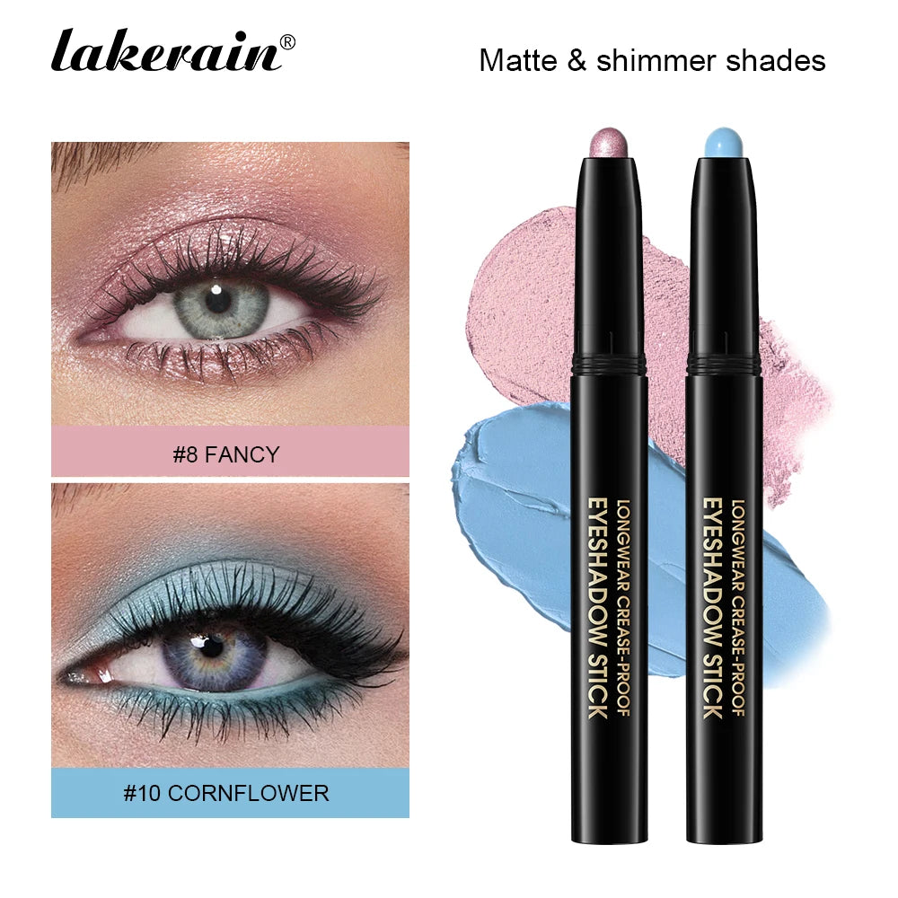 12 Colors Eyeshadow Pencil Stick Shimmer And Matte Waterproof Metallic Glitter Eye Shadow Highlighter Pencil Eyeshadow Cosmetics Peaceful Pleasures Health and Wellness