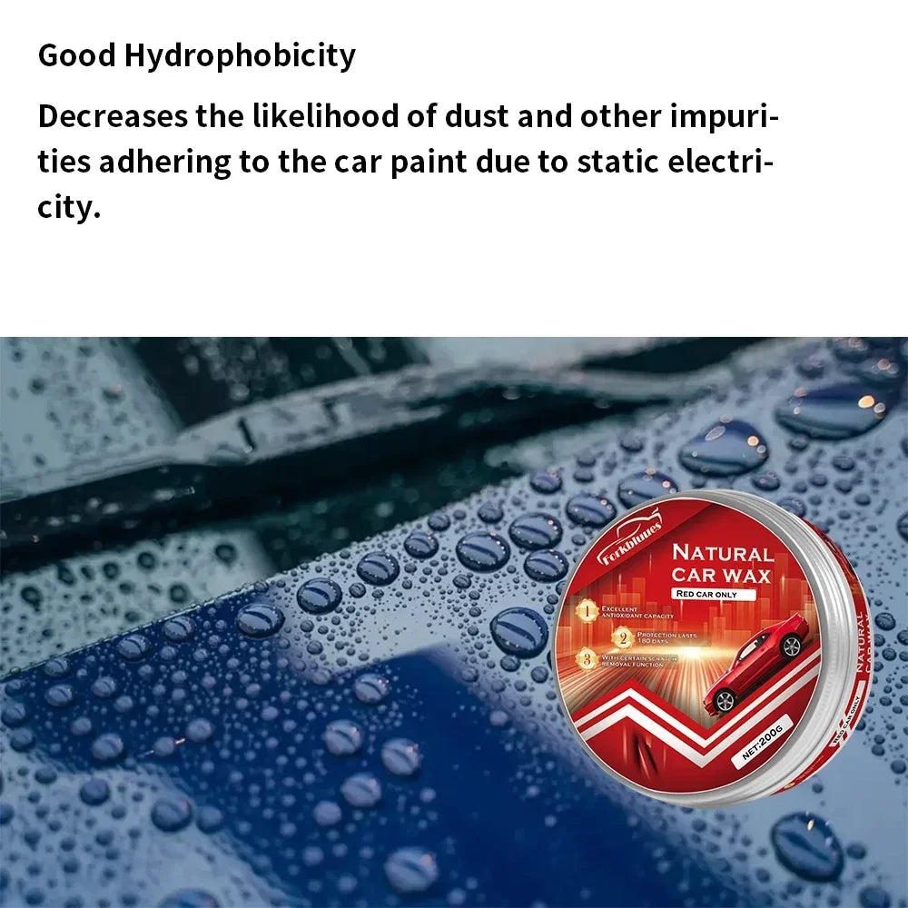 Red Color Car Wax Crystal Plating Set Hard Auto Wax Paint Care Coating Tiny Scratch Repair Car Polisher with Sponge Peaceful Pleasures Health and Wellness