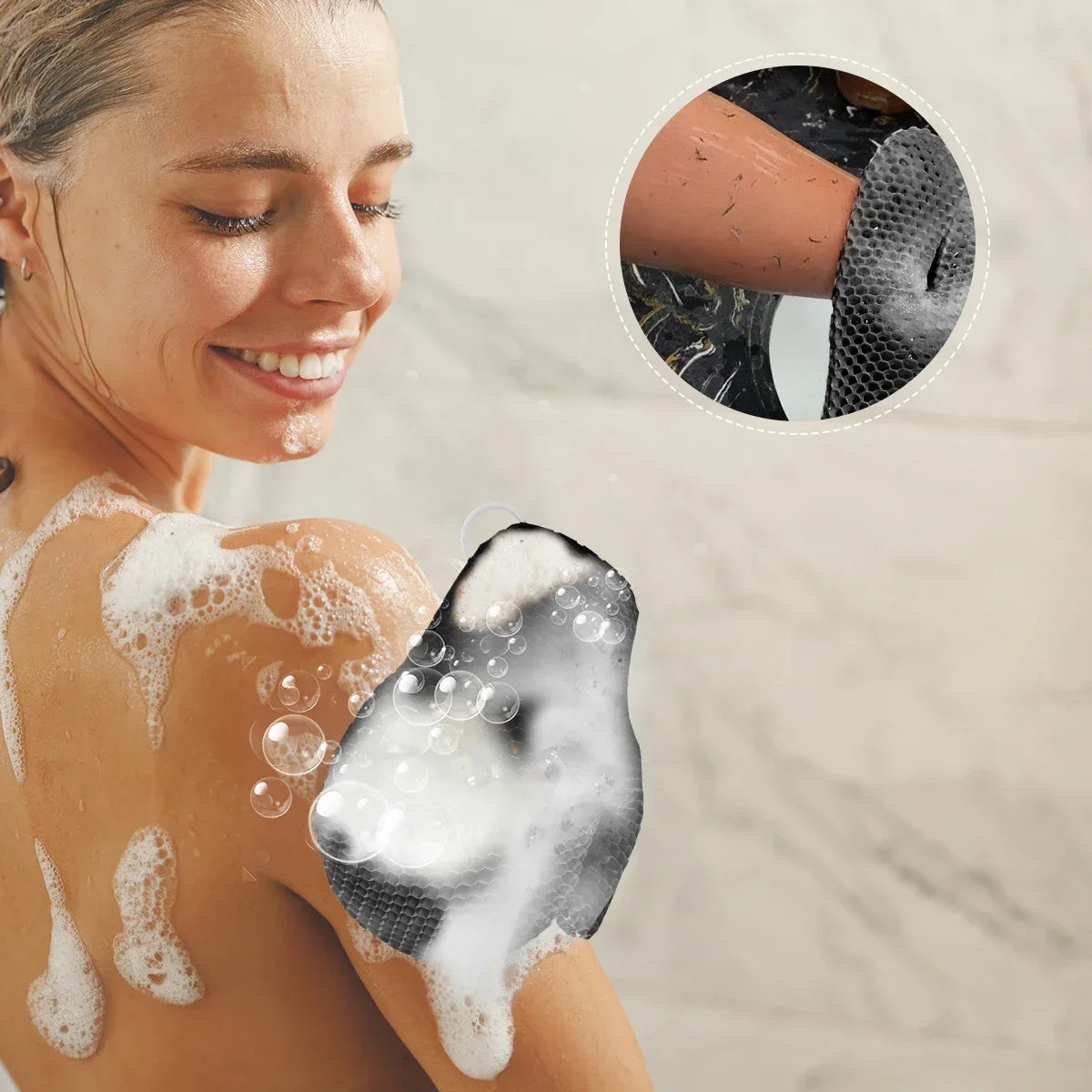 Exfoliating Shower Glove | Honeycomb TPU Antibacterial Bath Mitt