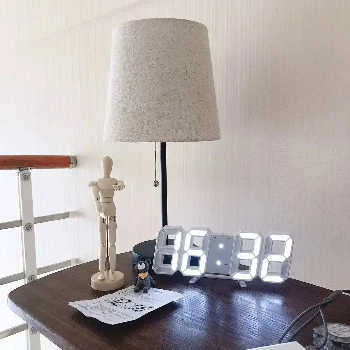 3D LED Digital Clock Decor Wall Decoration Glow Night Mode Decoration for Bedroom Adjustable Electronic Watch Clocks Watches Peaceful Pleasures Health and Wellness